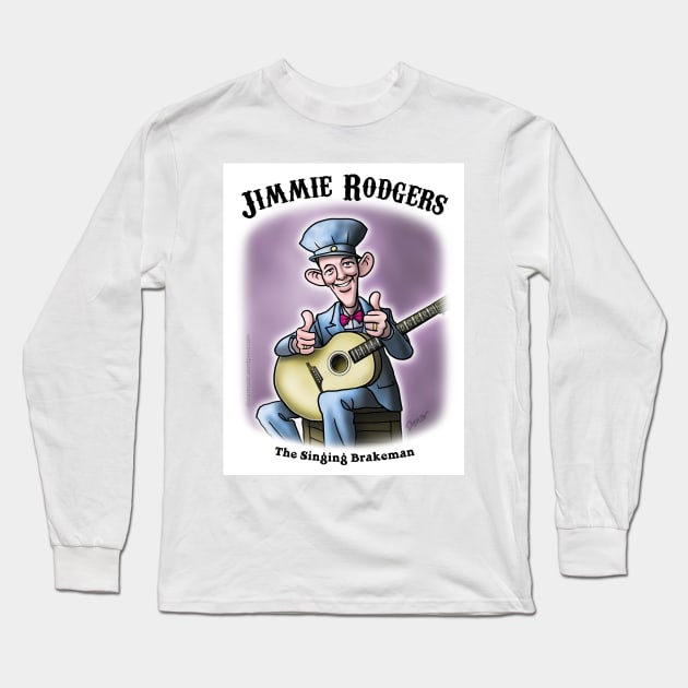 Jimmie Rodgers, The Singing Brakeman Long Sleeve T-Shirt by donar